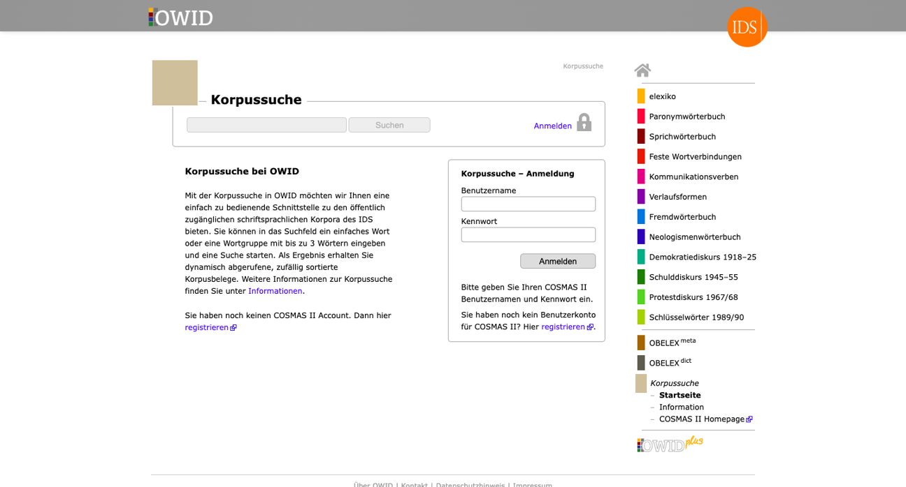 Thumbnail for service OWID – Korpussuche