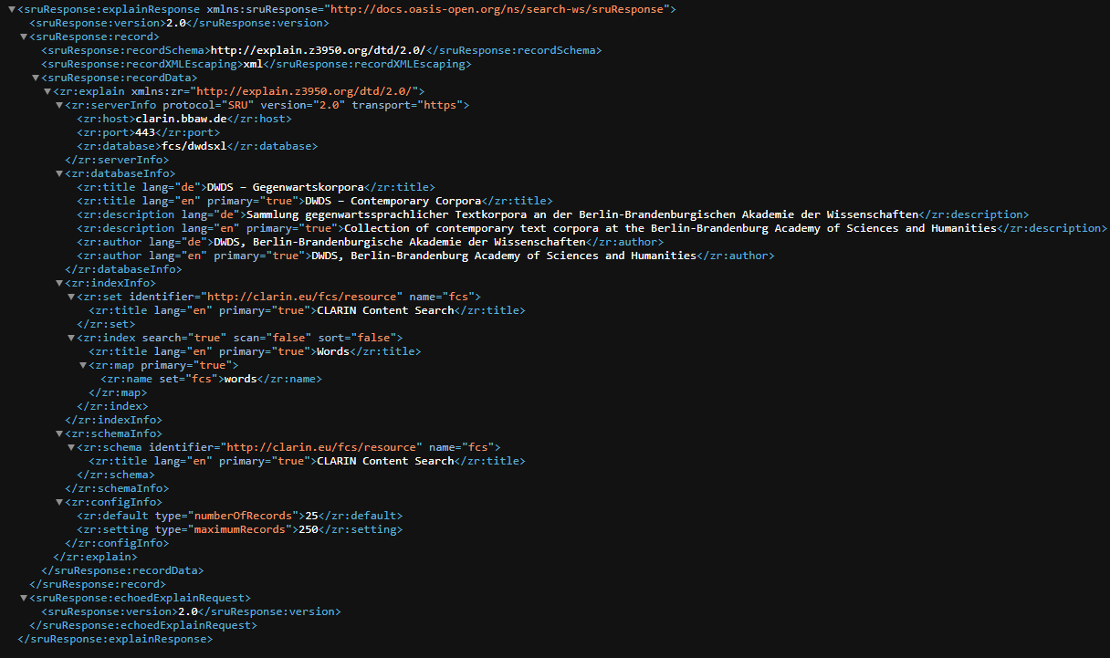 Thumbnail for service DWDS FCS-Endpoint