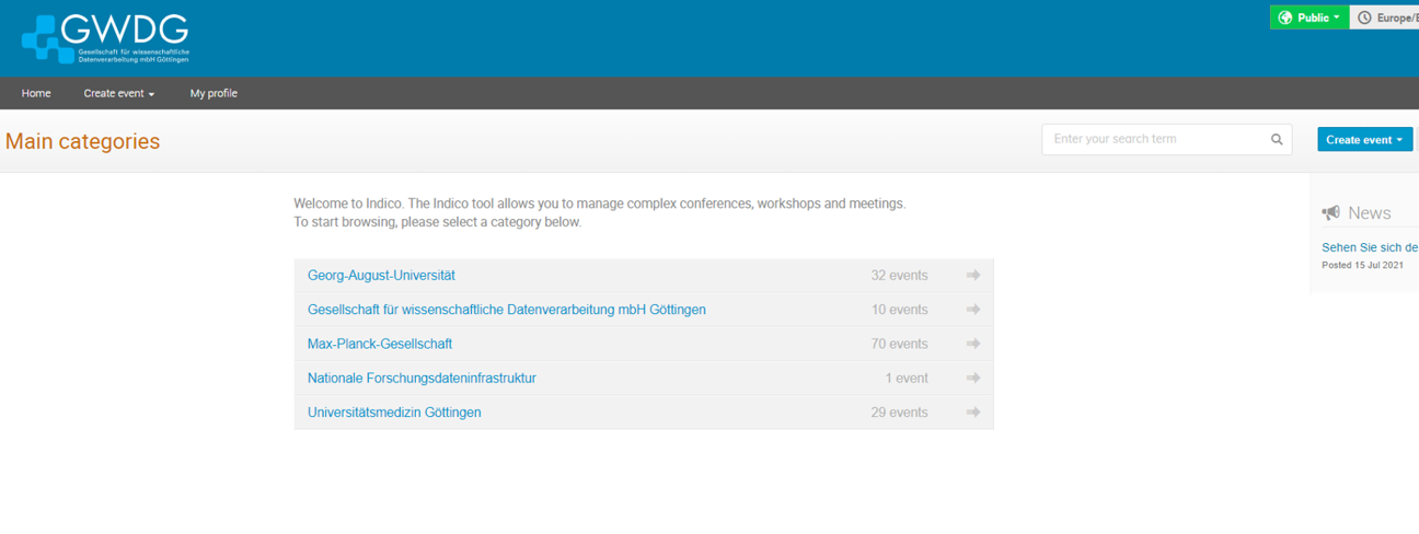 Thumbnail for service Indico Event Management