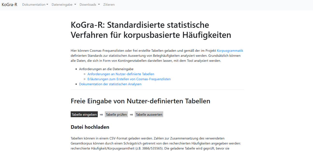 Thumbnail for service KoGra-R - Statistische Verfahren für korpusbasierte Häufigkeiten