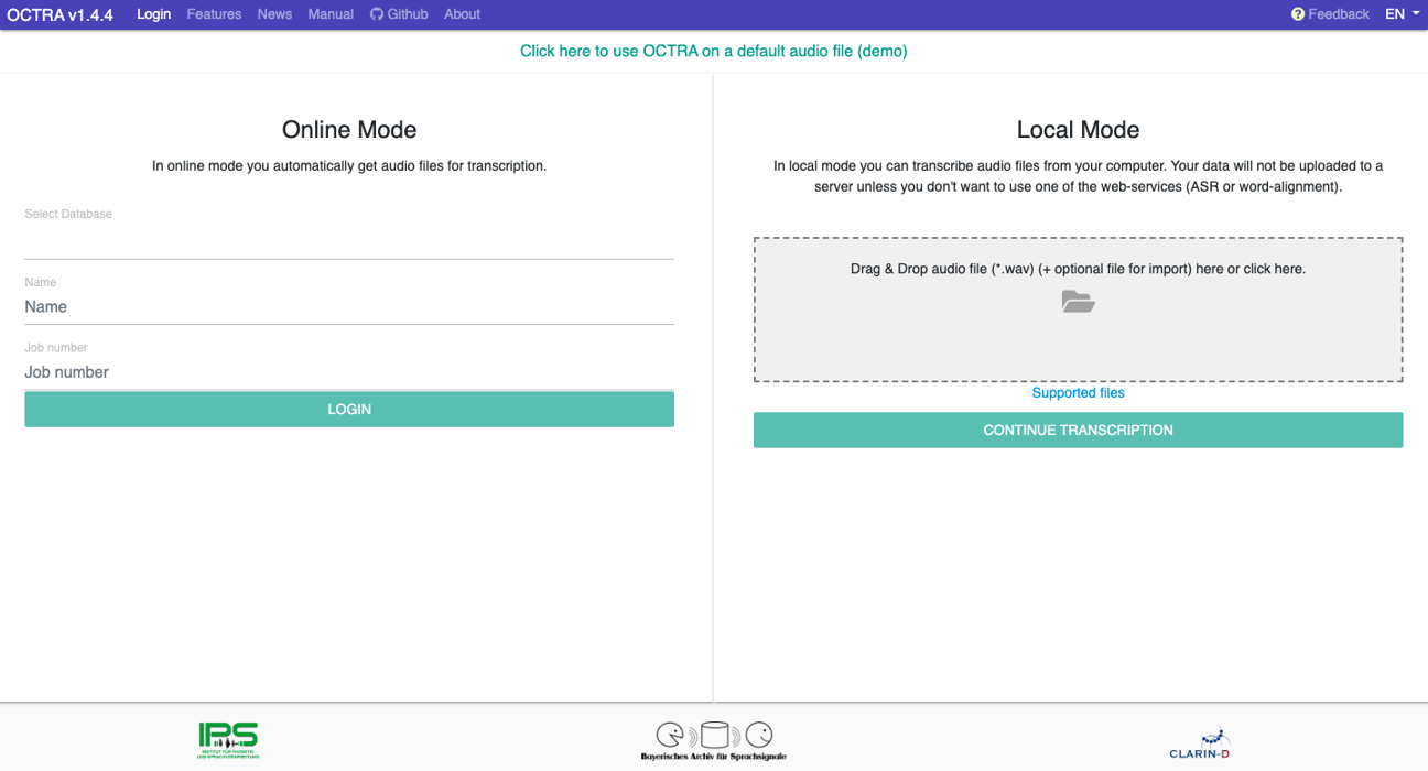Thumbnail for service OCTRA Transcription Editor