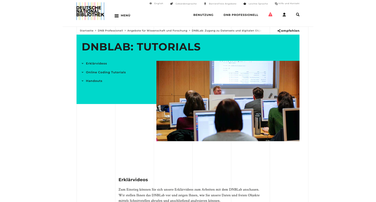 Thumbnail for training material DNBLab: Tutorials