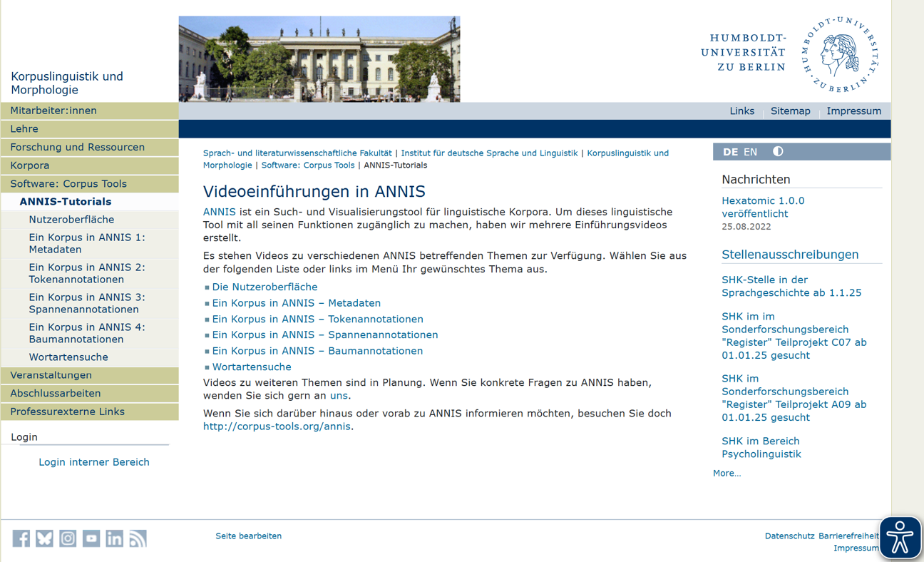 Thumbnail for training material ANNIS – Einführungsvideos / Introductory Videos